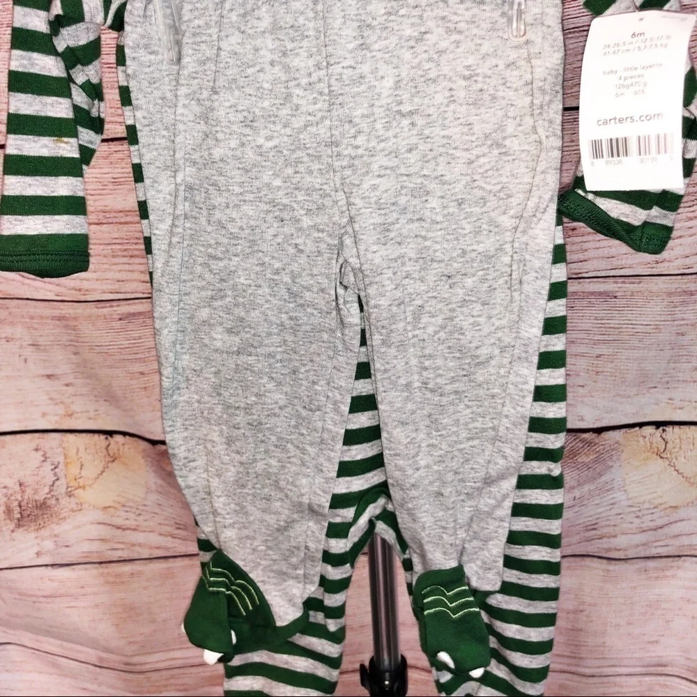Carter's Baby Boy Dinosaur 4 PC Sleeper Set Outfit Size 6M